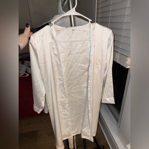 Silky White Robe with Embroiderd “M”